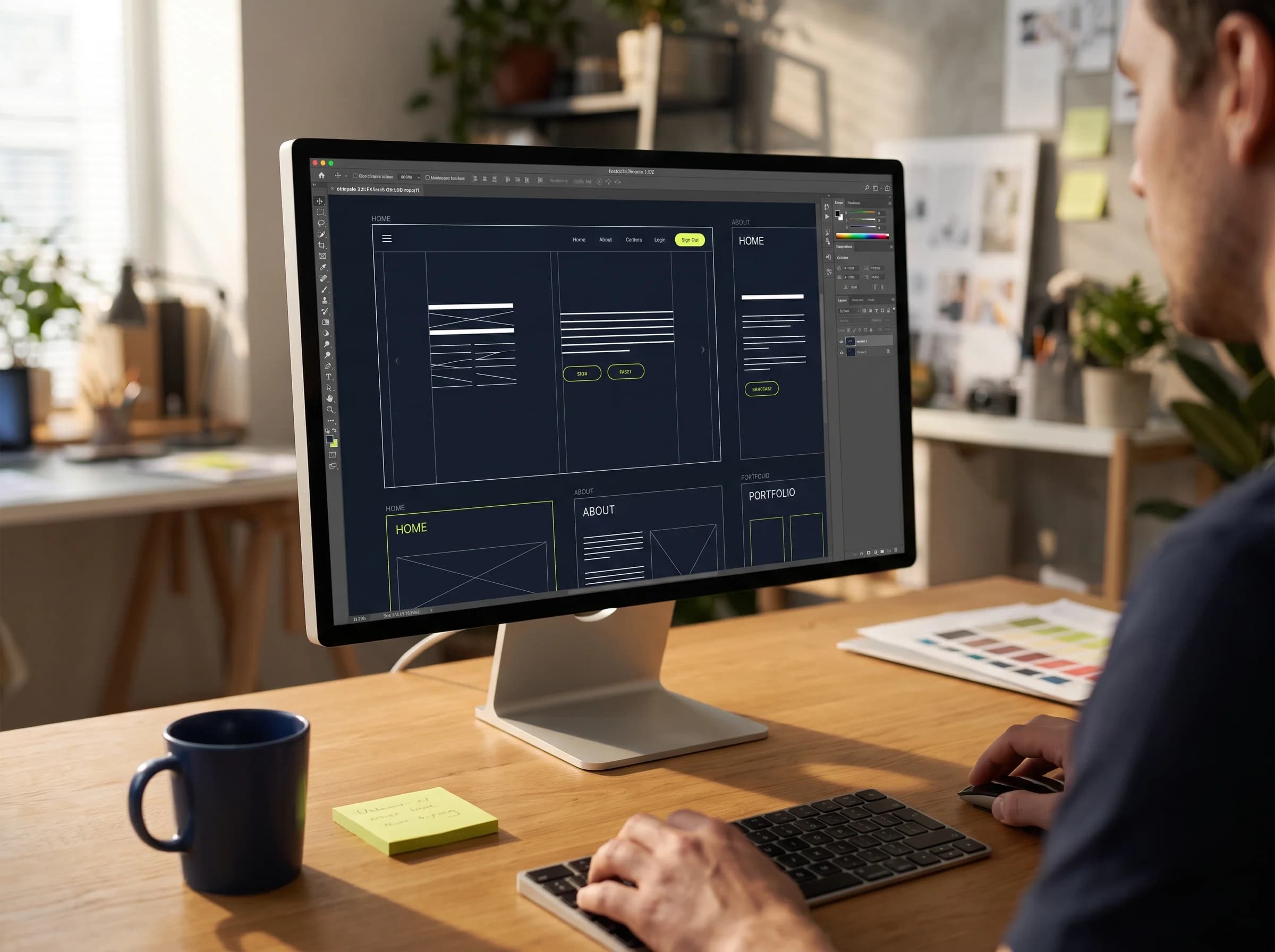 Ekranda arayüz tasarımı üzerinde çalışma
